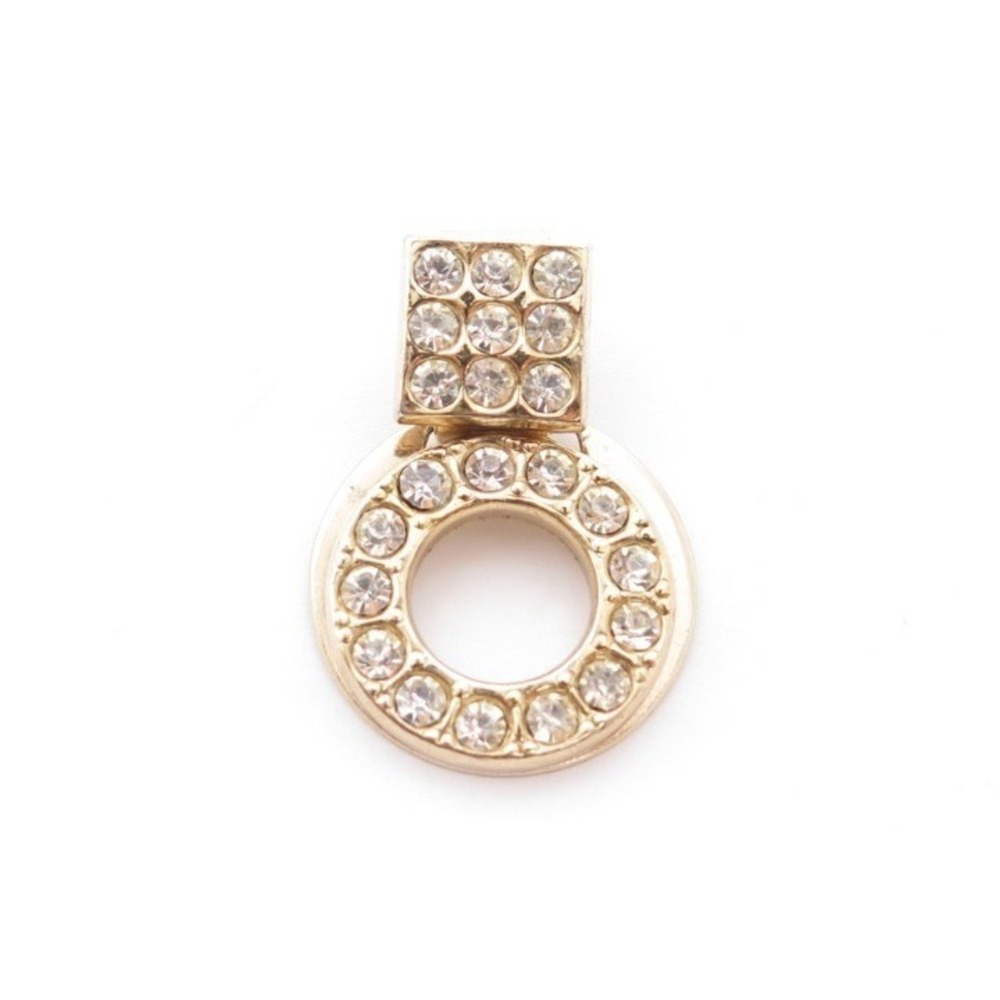 Sparkly‎ Gold Plated Circle Drop Clear Rhinestone Pendant